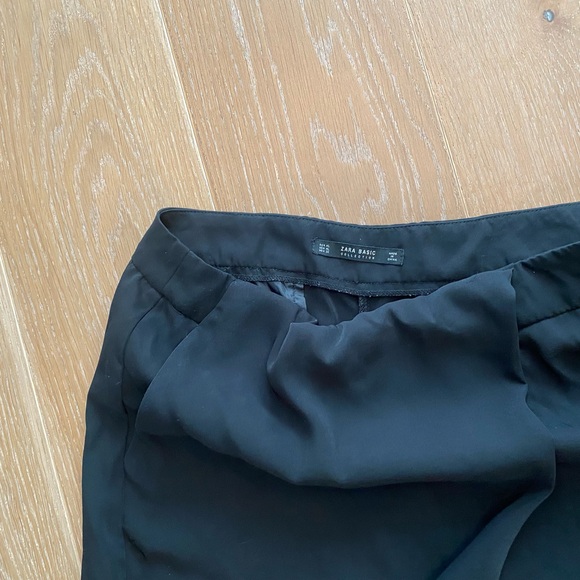 Zara black wide legged crop pants - Picture 3 of 7